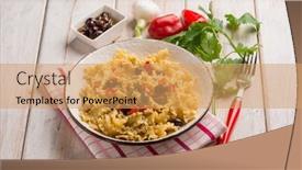  Presentation with capsicum - Beautiful slide deck featuring mafalde-pasta-with-capsicum-black backdrop and a coral colored foreground