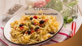  Presentation with capsicum - Amazing slide set having mafalde-pasta-with-capsicum-black backdrop and a lemonade colored foreground