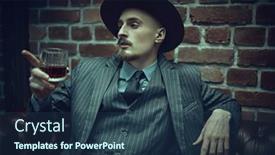  Presentation with rich man - Slide deck enhanced with mafia-and-criminal-world-handsome background and a ocean colored foreground