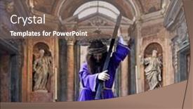  Presentation with passion christ - Presentation theme consisting of mafra-portugal-september-02-2013 background and a violet colored foreground