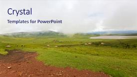  Presentation with hut - Beautiful slides featuring magadi at ngorongoro crater conservation backdrop and a sky blue colored foreground