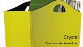  Presentation with magazines - Colorful presentation design enhanced with magazines and folders in green box isolated on white backdrop and a gold colored foreground