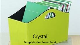  Presentation with magazines - Audience pleasing slide deck consisting of magazines and folders in green box on bedside table in room backdrop and a yellow colored foreground