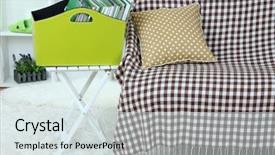  Presentation with magazines - Cool new PPT theme with magazines and folders in green box on shelf in room backdrop and a sky blue colored foreground