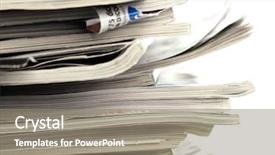  Presentation with magazines - Audience pleasing PPT layouts consisting of magazines closeup backdrop and a gray colored foreground