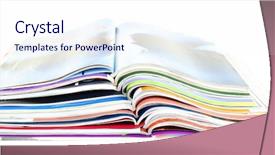  Presentation with magazines - Cool new presentation theme with magazines isolated on white backdrop and a sky blue colored foreground