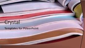  Presentation with magazines - Amazing presentation theme having magazines on wooden table close up backdrop and a coral colored foreground