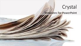  Presentation with media print - Amazing slide set having magazines symbol photo for news backdrop and a light gray colored foreground