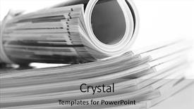  Presentation with magazines - Beautiful presentation theme featuring magazines backdrop and a light gray colored foreground