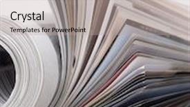  Presentation with magazines - Amazing slide deck having magazines backdrop and a mint green colored foreground