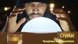  Presentation with crystal ball - PPT theme with mage - very low key portrait background and a tawny brown colored foreground