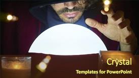  Presentation with crystal ball - Presentation theme having mage - very low key portrait background and a tawny brown colored foreground