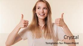  Presentation with choice - Slides with mage closeup of adorable blonde background and a soft green colored foreground