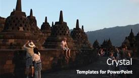  Presentation with borobudur temple - Amazing slide set having magelang-indonesia-august-1-2011 backdrop and a dark gray colored foreground