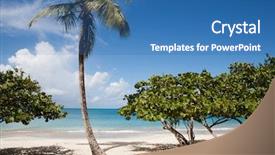  Presentation with virgin islands - Presentation featuring muscular worker at protective helmet shows with fingers on you background and a yellow colored foreground