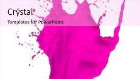  Presentation with magenta - Presentation theme enhanced with magenta paint splash isolated on white background background and a lavender colored foreground