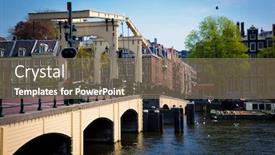  Presentation with amsterdam - Presentation theme consisting of magere-brug-skinny-bridge-amsterdam background and a coral colored foreground