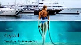  Presentation with fitness - Cool new theme with magic back - fitness bikini woman backdrop and a teal colored foreground