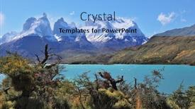  Presentation with strong wind - Slide deck enhanced with magic beauty of lake pehoe a strong wind blows turquoise waves on the lake grand cliffs of los kuernos covered with snow and ice background and a light blue colored foreground