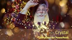  Presentation with golden lights - Theme featuring magic-christmas-and-new-year background and a  colored foreground