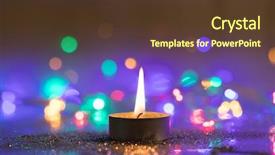  Presentation with glowing lights - Amazing PPT layouts having magic christmas candle and glittering backdrop and a tawny brown colored foreground