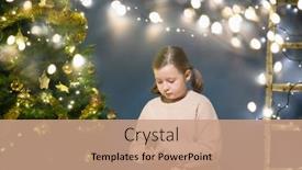  Presentation with candle christmas - PPT theme having magic-christmas-evening-little-girl background and a coral colored foreground