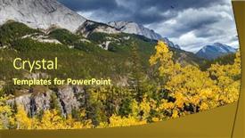  Presentation with road yellow - Presentation design having magic-colors-of-northern-autumn background and a tawny brown colored foreground