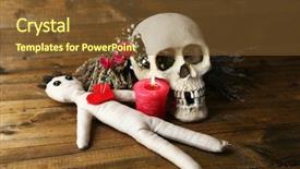  Presentation with magic - Presentation design featuring magic composition with skull voodoo background and a tawny brown colored foreground