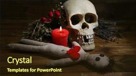  Presentation with magic - Colorful presentation theme enhanced with magic composition with skull voodoo backdrop and a wine colored foreground