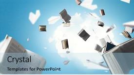  Presentation with education - PPT layouts having magic computer - business education concept mixed media background and a  colored foreground