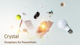  Presentation with education - Colorful PPT theme enhanced with magic computer - business education concept mixed media backdrop and a  colored foreground