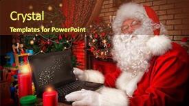  Presentation with santa - Presentation consisting of magic computer - santa claus sitting background and a tawny brown colored foreground