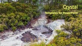  Presentation with water springs - Amazing PPT layouts having magic country of hot water backdrop and a tawny brown colored foreground