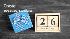  Presentation with gift - Theme consisting of magic cube - calendar with date and gift background and a  colored foreground