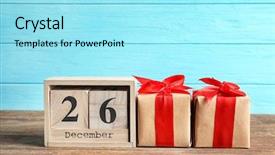  Presentation with color - Presentation having magic cube - calendar with date and gift background and a  colored foreground