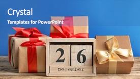  Presentation with boxes - Beautiful presentation theme featuring magic cube - calendar with date and gift backdrop and a  colored foreground