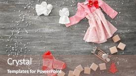  Presentation with baby christmas - Beautiful presentation featuring magic cube - christmas composition with baby dress backdrop and a coral colored foreground