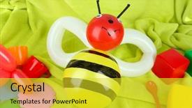  Presentation with cyber crime simple pic - PPT theme featuring magic cube - simple balloon animal bee background and a  colored foreground