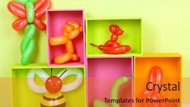  Presentation with simple and decent - Slides having magic cube - simple balloon animals and other background and a gold colored foreground