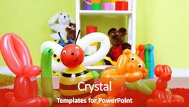  Presentation with simple - Slide deck having magic cube - simple balloon animals and other background and a crimson colored foreground