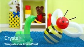  Presentation with animals - Slide set with magic cube - simple balloon animals and other background and a  colored foreground