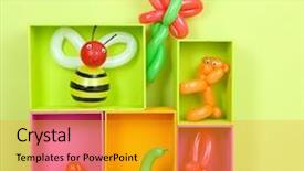  Presentation with greenn simple - Amazing presentation theme having magic cube - simple balloon animals and other backdrop and a gold colored foreground