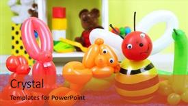  Presentation with animals - PPT layouts having magic cube - simple balloon animals and other background and a red colored foreground