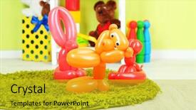  Presentation with animals - Presentation design with magic cube - simple balloon animals and other background and a gold colored foreground