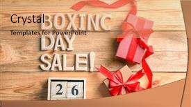 Presentation with memories temlate text box - Theme having magic cube - text boxing day sale background and a  colored foreground