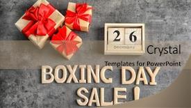  Presentation with boxing - PPT theme having magic cube - text boxing day sale background and a  colored foreground