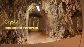  Presentation with secret - PPT theme featuring magic door - secret tunnel in castle kufstein background and a tawny brown colored foreground