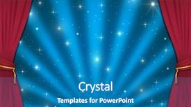  Presentation with stage curtains - PPT theme featuring magic door - stage with red curtains background and a teal colored foreground