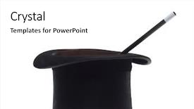  Presentation with magic - Cool new slide deck with top hat - magic equipment isolated on white backdrop and a white colored foreground