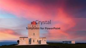  Presentation with magic - PPT theme featuring magic-evening-view-of-dyrholaey background and a coral colored foreground